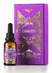 Aceite de CBD de amplio espectro Canasity 40 %, frasco y caja